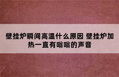 壁挂炉瞬间高温什么原因 壁挂炉加热一直有嗡嗡的声音